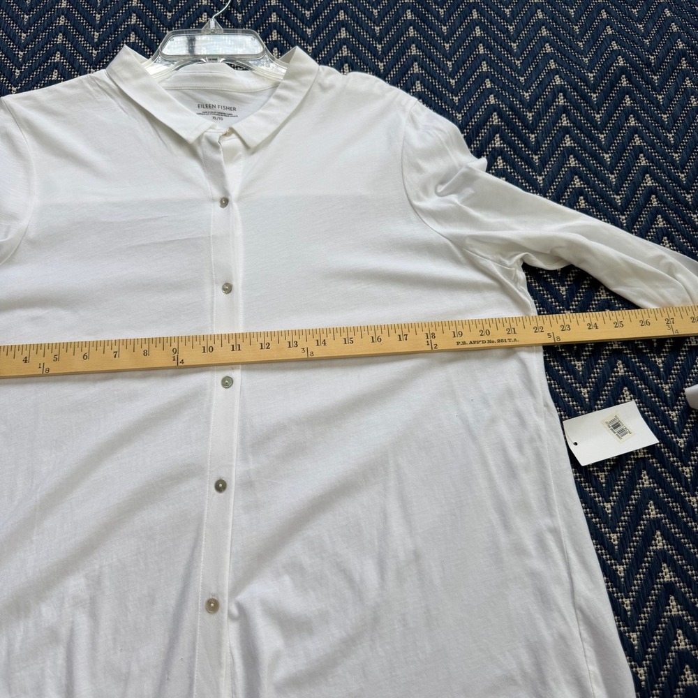 Eileen Fisher Button Down Shirt Women XL White - Picture 4 of 9